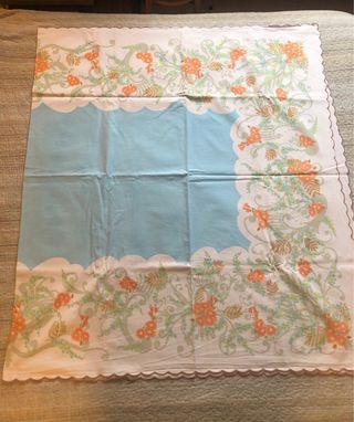Tovaglia vintage anni 70 floreale 12 posti