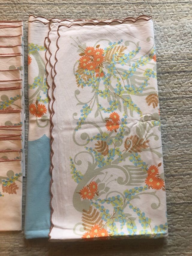 Tovaglia vintage anni 70 floreale 12 posti
