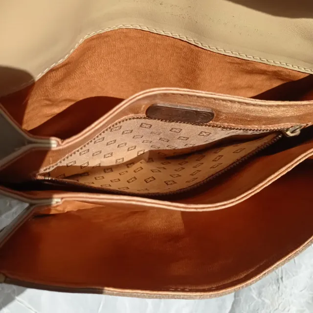 Borsa tracolla vintage beige/grigia