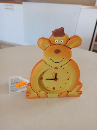 Reloj infantil osito madera