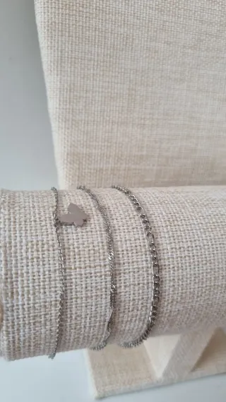 Pack 3 Pulseras Mariposa Plata