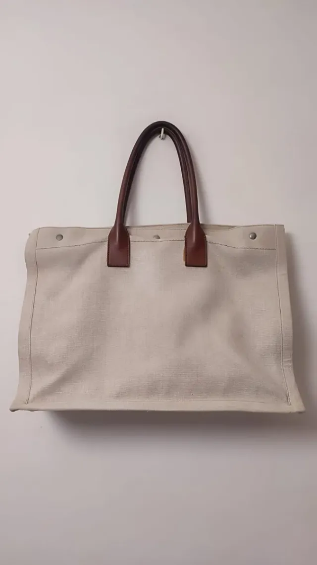 Bolso Tote Yves Saint Laurent Rive Gauche Beige