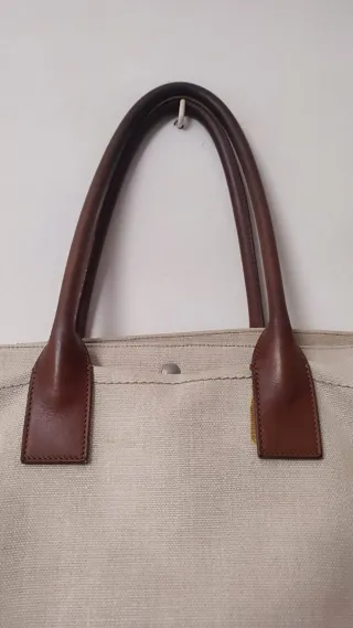 Bolso Tote Yves Saint Laurent Rive Gauche Beige