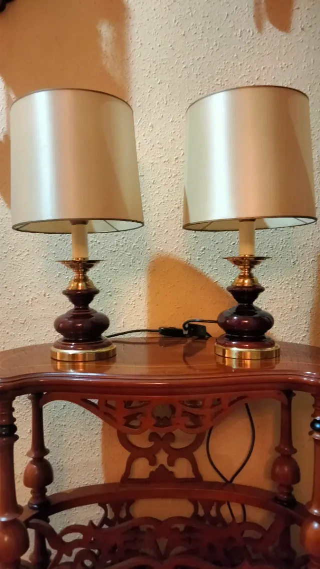 Splendido paio di lampade da tavolo in bronzo