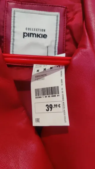 Chaqueta efecto cuero roja Pinkie