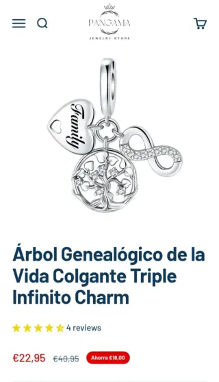 Pulsera Pandora con charms