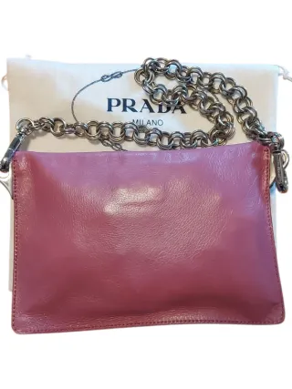 Pochette Prada Rosa con Catena Argento
