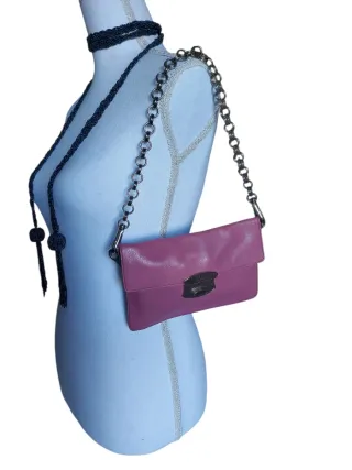Pochette Prada Rosa con Catena Argento