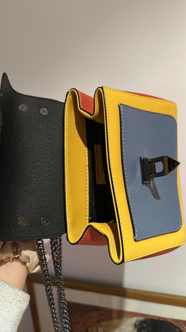 Bolso piel genuina bandolera mujer