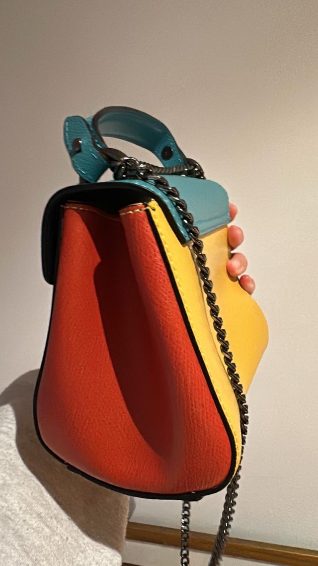 Bolso piel genuina bandolera mujer