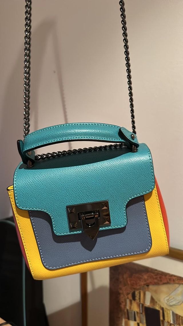 Bolso piel genuina bandolera mujer