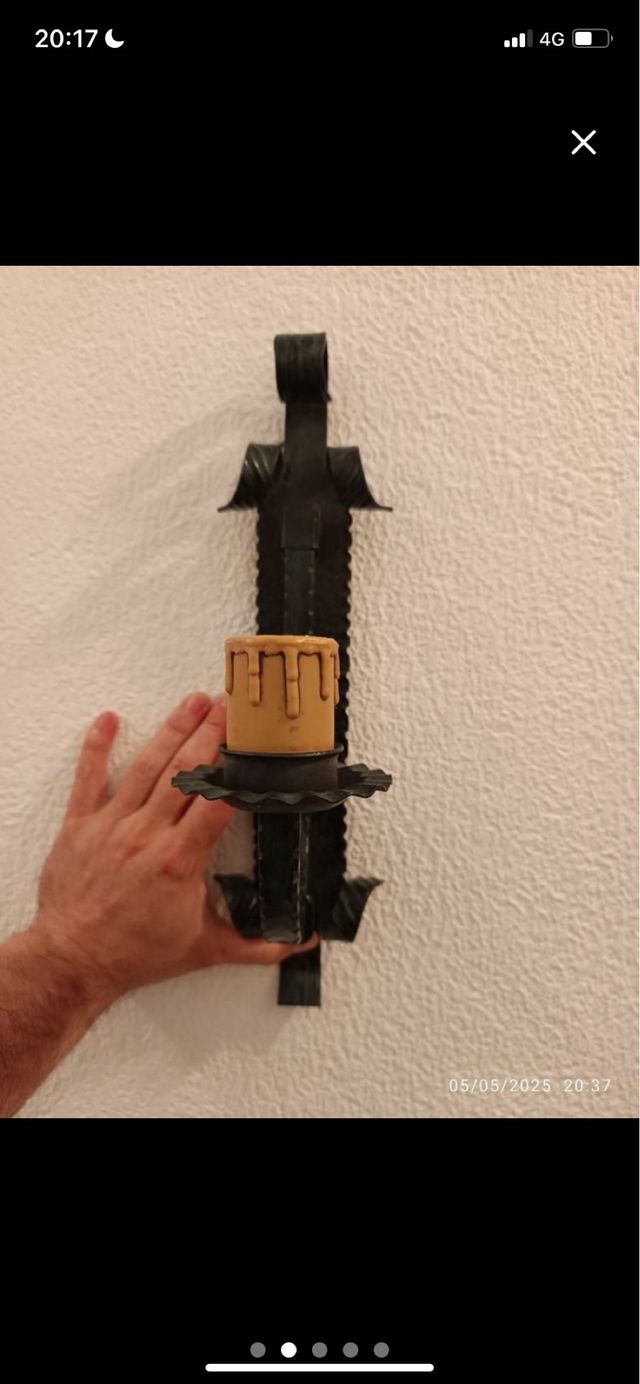 Lámpara de pared metálica estilo rústico