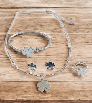 Conjunto de Joyas Trébol Plata