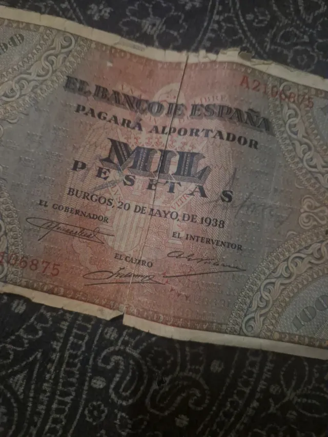 Billete 1000 Pesetas Banco de España 1938