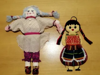 2 Bambole Vintage Anni '80 Stoffa
