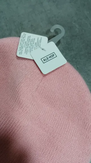 Gorro lana niña rosa