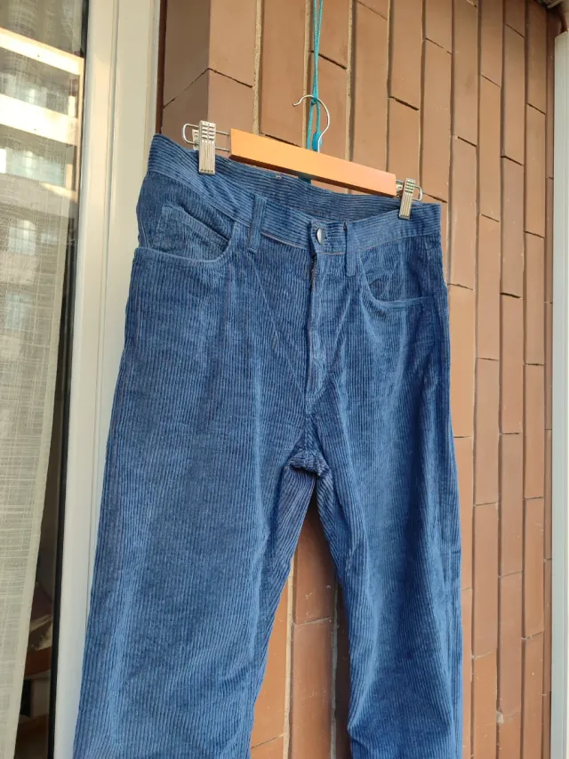 Pantaloni Loro Piana uomo velluto blu tg S