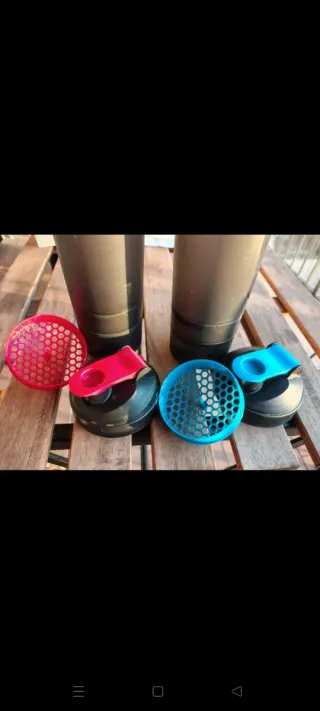 Set 2 Shaker Plastica Blu/Rosso