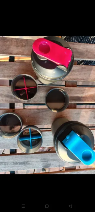 Set 2 Shaker Plastica Blu/Rosso