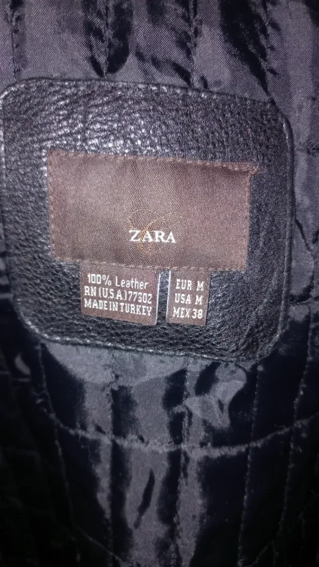 Chaqueta Cuero Zara Hombre Negra