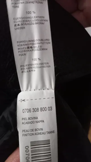 Chaqueta Cuero Zara Hombre Negra