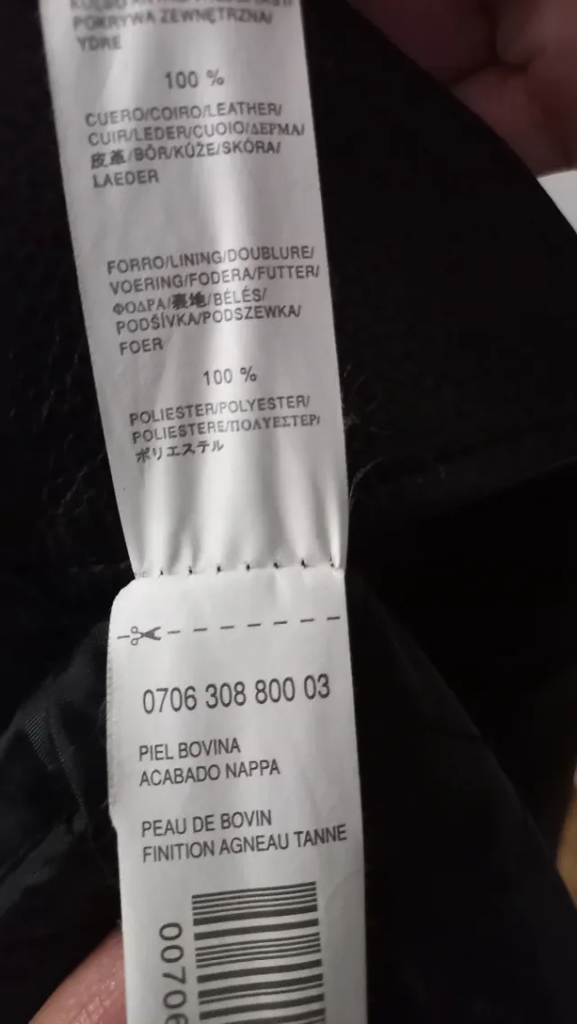 Chaqueta Cuero Zara Hombre Negra