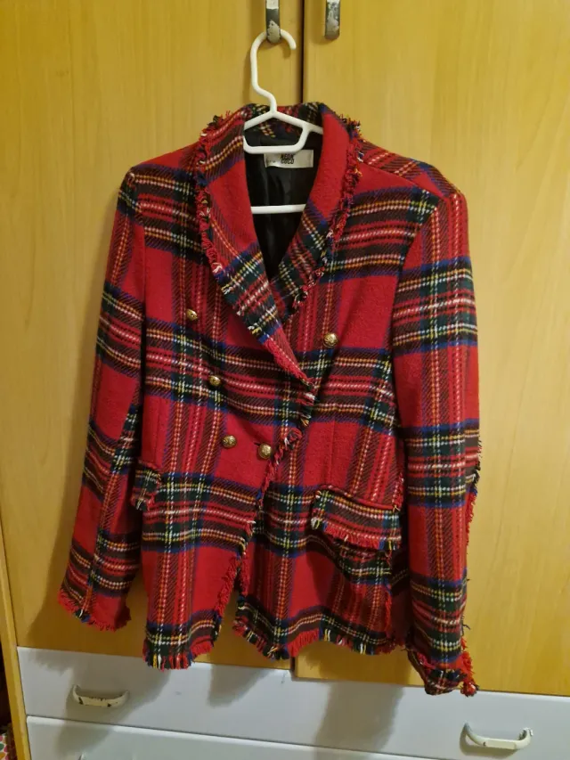 Americana cuadros tartán roja