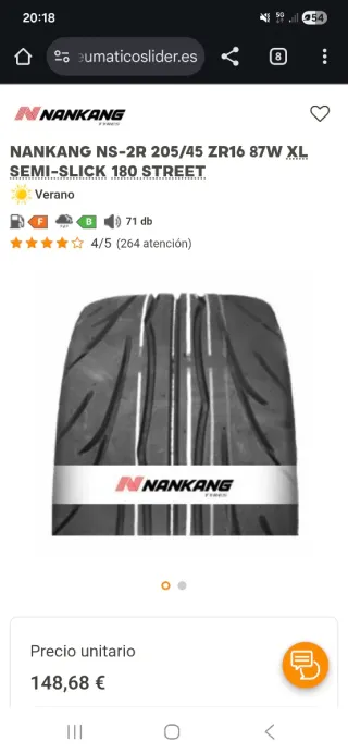 Llantas Valbrem con semi slicks