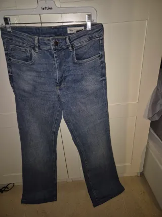 Zara Vaqueros Rectos Azules