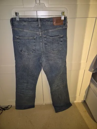 Zara Vaqueros Rectos Azules