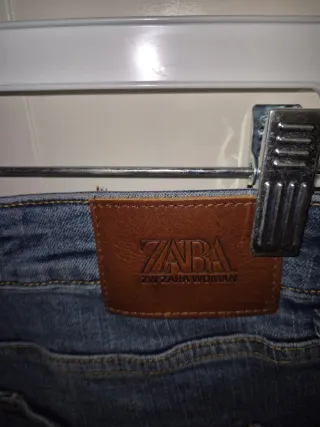 Zara Vaqueros Rectos Azules
