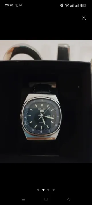 Reloj Seiko Automático Negro/Plata