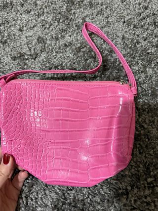 Bolso rosa It's lava efecto piel cocodrilo