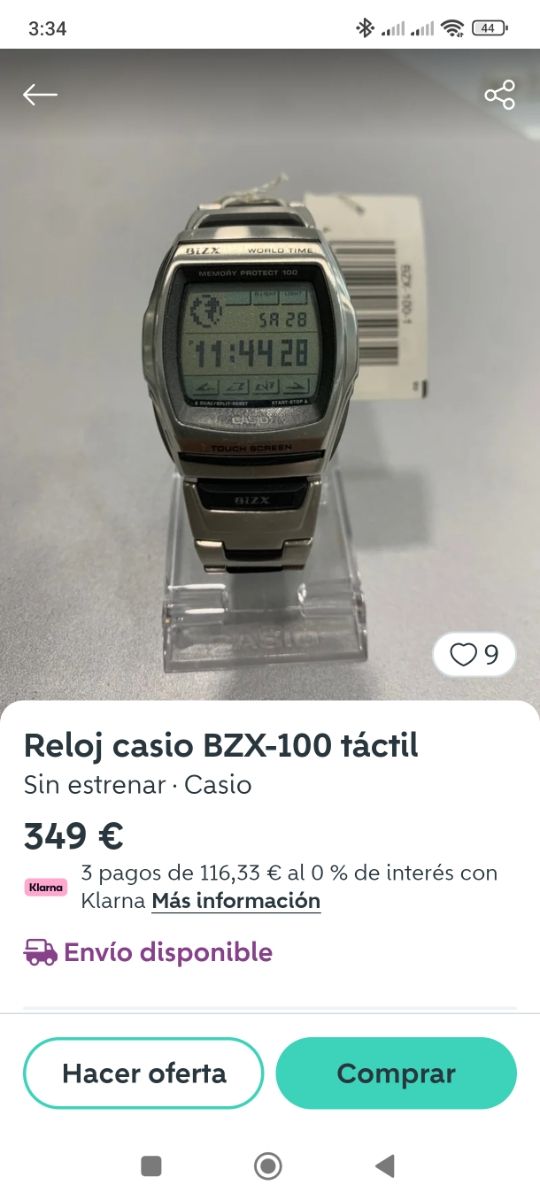 Orologio Casio BIZX World Time con schermo touch vintage