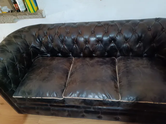 Sofá Chester Piel Marrón Oscuro