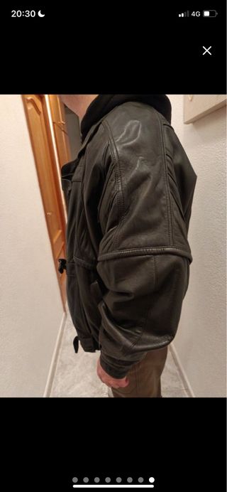 Chaqueta de piel negra