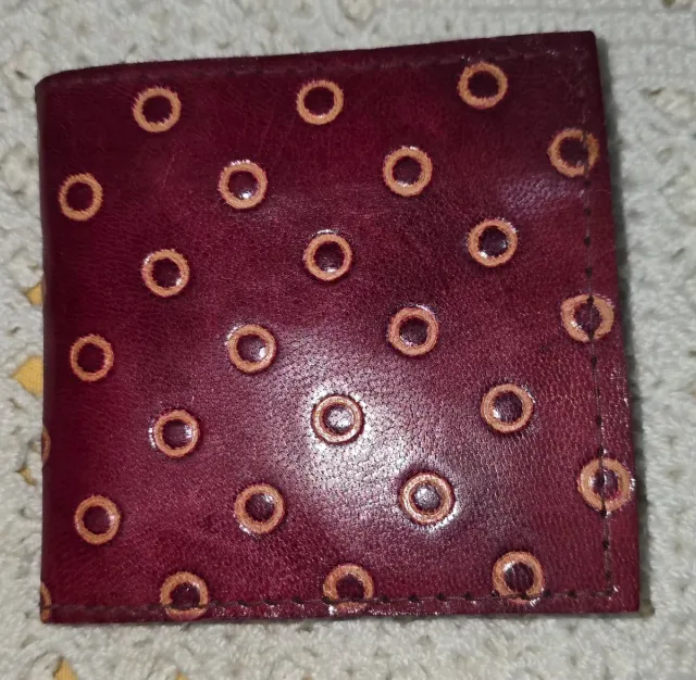 Monedero artesano piel con círculos