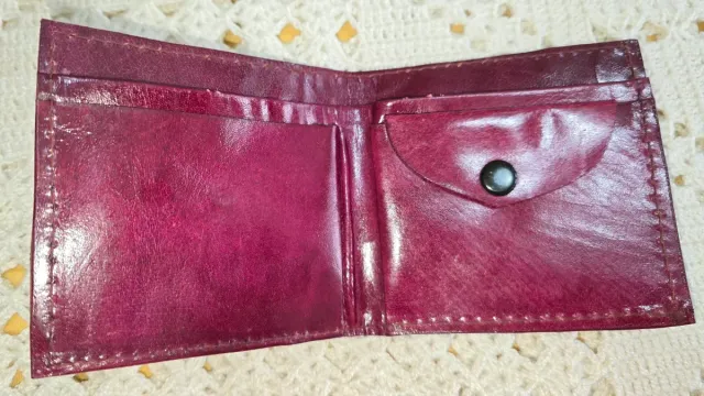 Monedero artesano piel con círculos