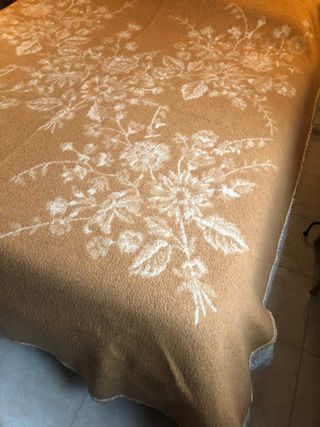 Coperta lana vintage anni 70 floreale