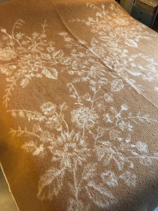 Coperta lana vintage anni 70 floreale