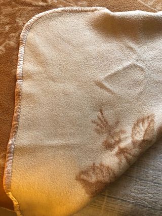 Coperta lana vintage anni 70 floreale