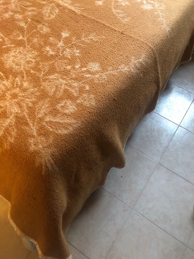 Coperta lana vintage anni 70 floreale