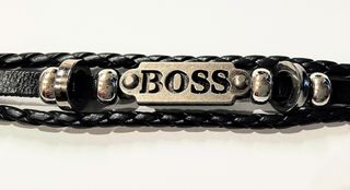 Pulsera Hugo Boss Cuero Trenzado y Metal - Mod. 2