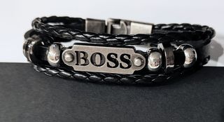 Pulsera Hugo Boss Cuero Trenzado y Metal - Mod. 2