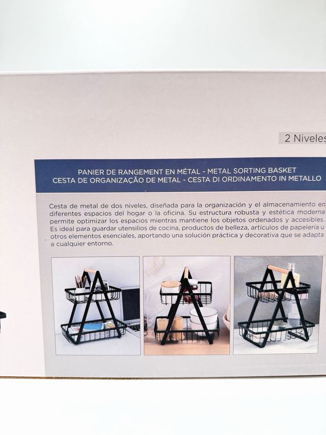 Cesta organizadora de 2 níveis