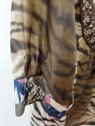 Camiseta gasa estampada tigre talla 50