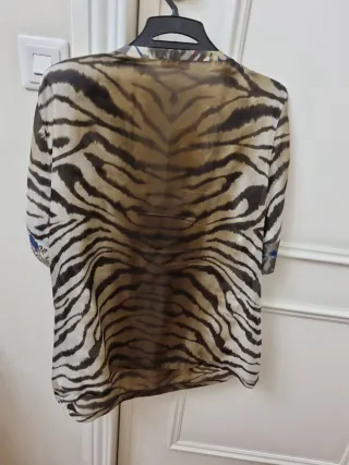 Camiseta gasa estampada tigre talla 50