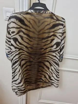 Camiseta gasa estampada tigre talla 50