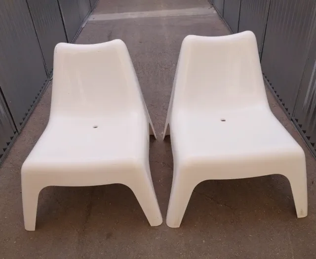 2 Sillas Blancas Jardín Plástico