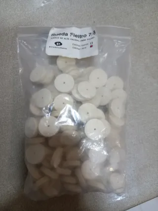 Rueda fieltro pulidora prótesis dental